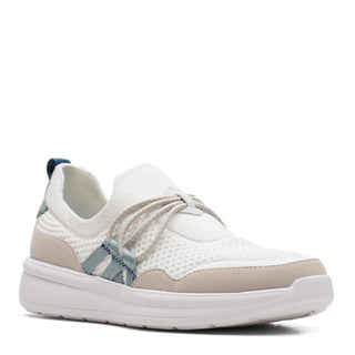 Clarks Women's Ezera Run Sneakers Shoes White Size 6.5 M