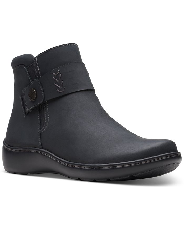 Botas Clarks Cora Rae com tiras de botão, tamanho 11 M, pretas