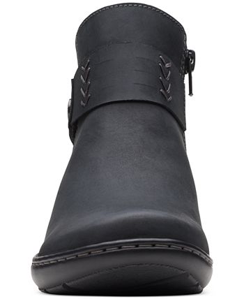 Botas Clarks Cora Rae com tiras de botão, tamanho 11 M, pretas