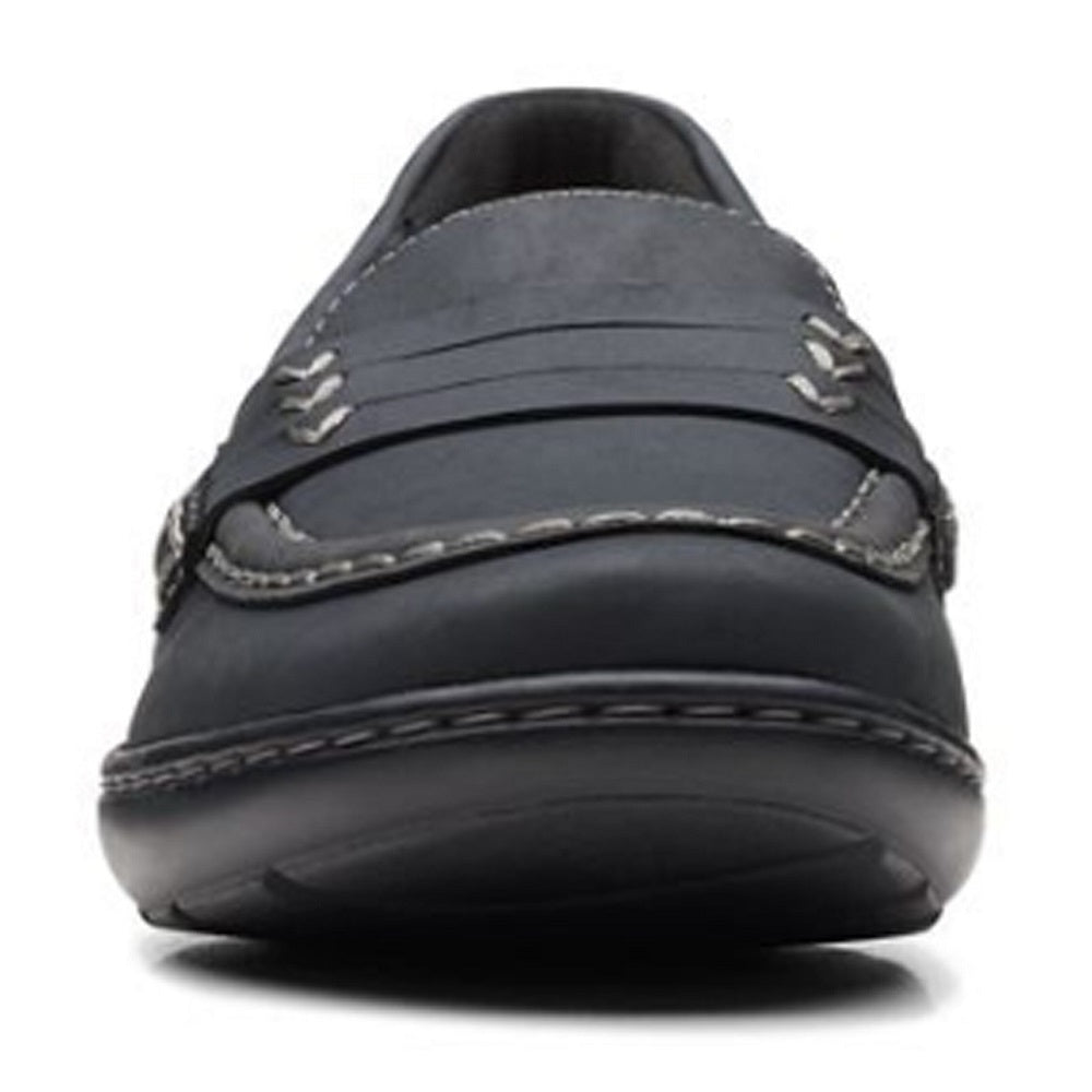 Clarks Cora Shay Slip On Moc Toe Loafer Flats Feminino Preto Tamanho 8,5 W