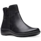 Botas femininas Clarks Cora Grace com zíper, pretas, tamanho 6 M