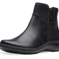 Botas femininas Clarks Cora Grace com zíper, tamanho 9, pretas, W