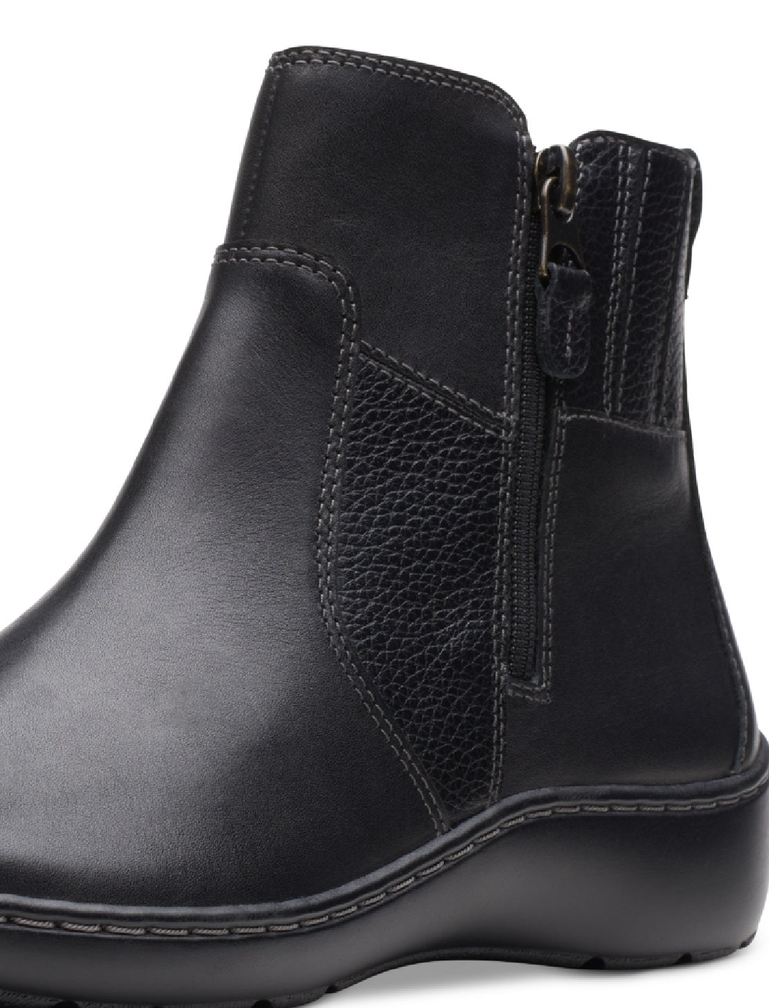 Botas femininas Clarks Cora Grace com zíper, tamanho 9, pretas, W