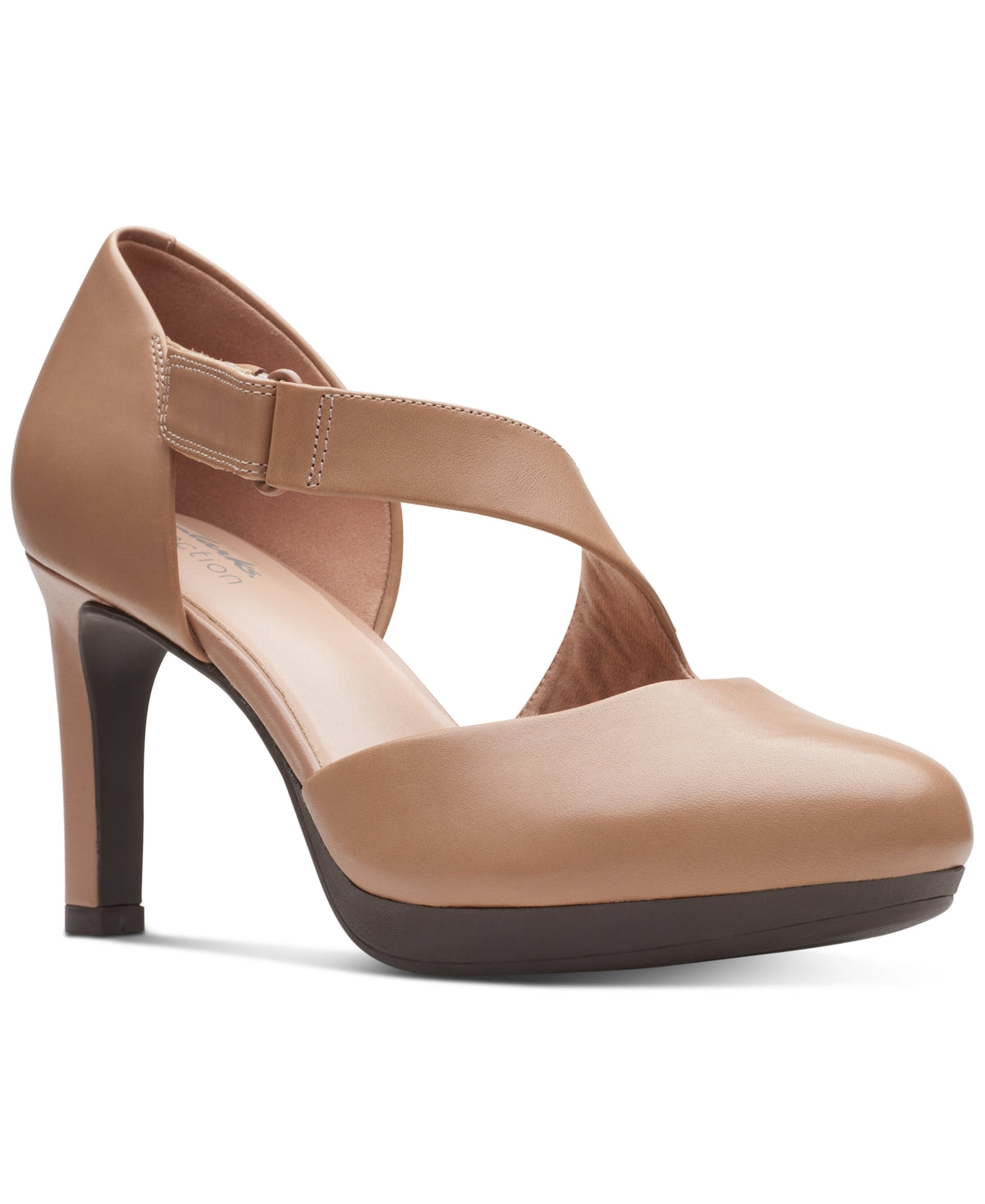 Clarks Ambyr Glow Assimétrico Comfort Scarpin Feminino Marrom Tamanho 8 M