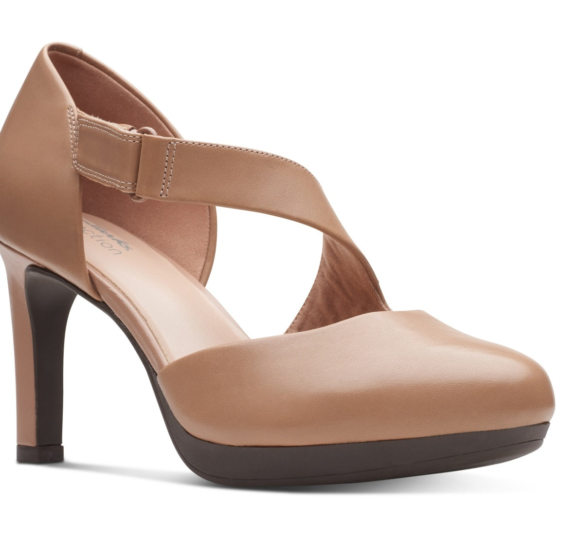 Clarks Ambyr Glow Assimétrico Comfort Scarpin Feminino Marrom Tamanho 10 M