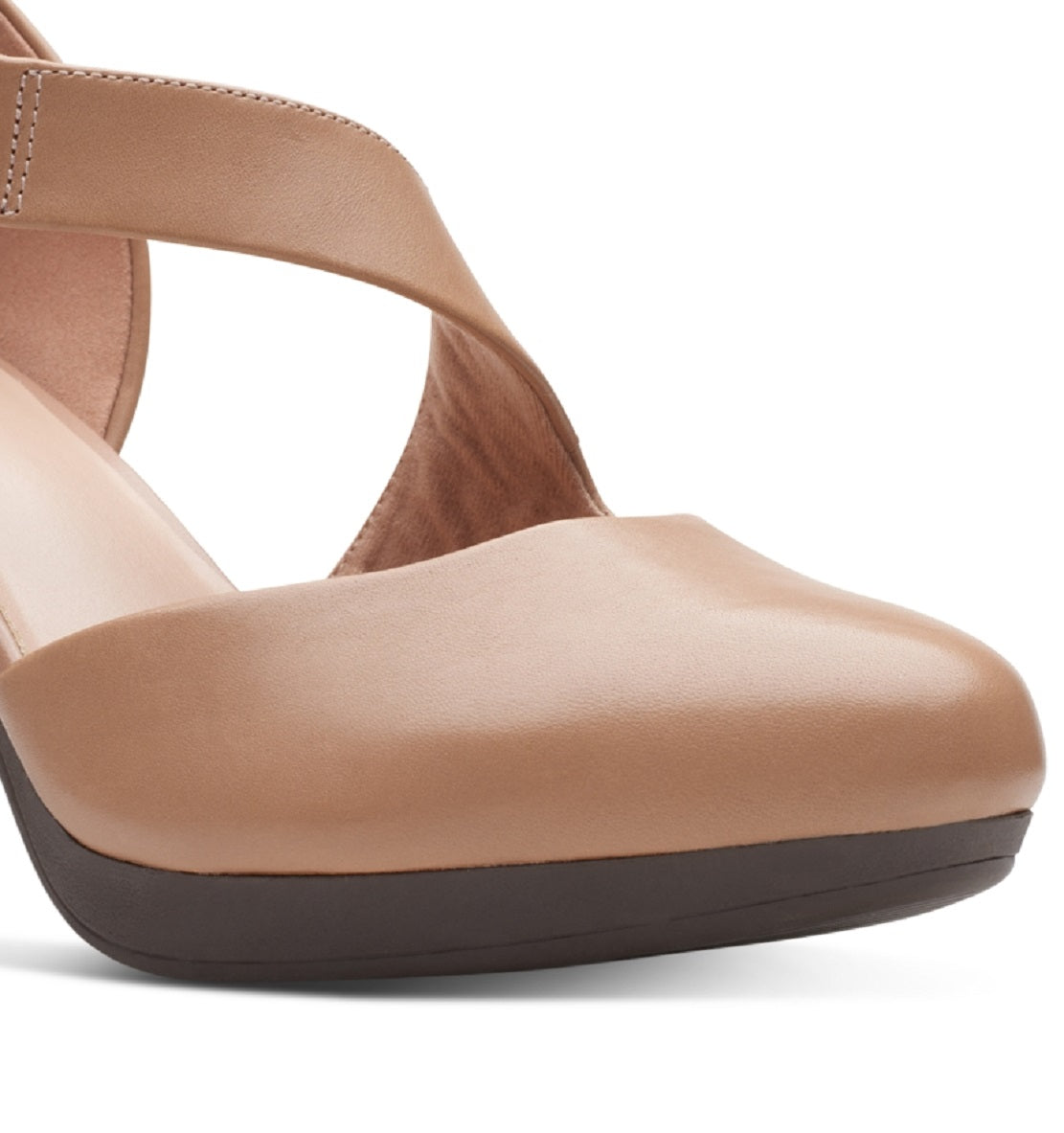 Clarks Ambyr Glow Assimétrico Comfort Scarpin Feminino Marrom Tamanho 10 M