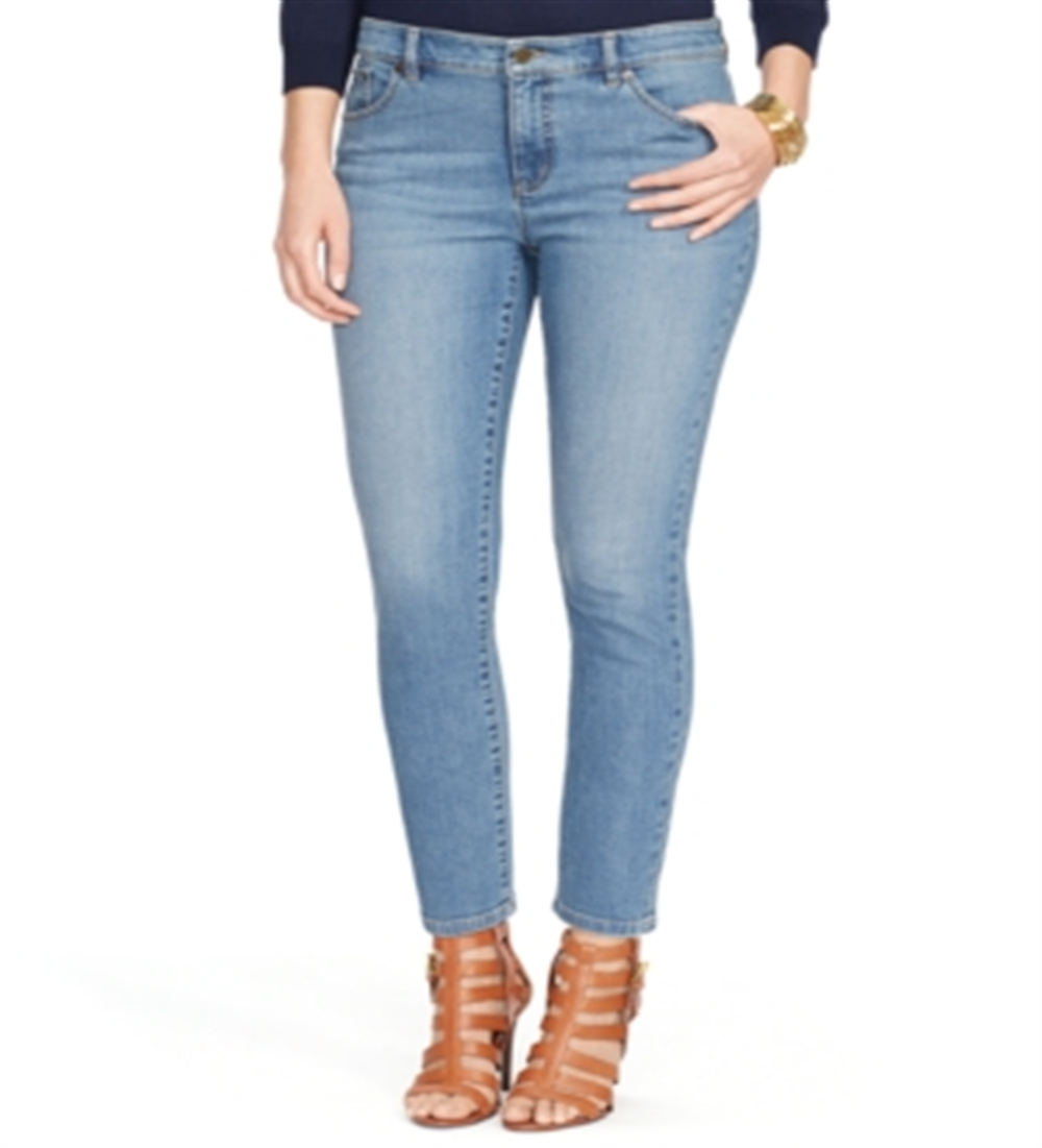 Calça Jeans Ralph Lauren Classic Slim Stretch Crop Feminina Azul Tamanho 22W