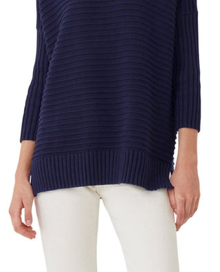Suéter feminino French Connection com ombros caídos, azul, tamanho médio