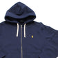 Polo Ralph Lauren Moletom com capuz masculino clássico com zíper e lã, azul, tamanho grande