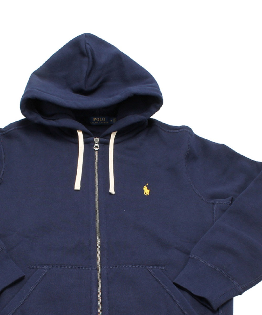 Polo Ralph Lauren Moletom com capuz masculino clássico com zíper e lã, azul, tamanho grande