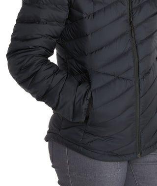 Jaqueta de plumas Highlander feminina Marmot preta tamanho X-S
