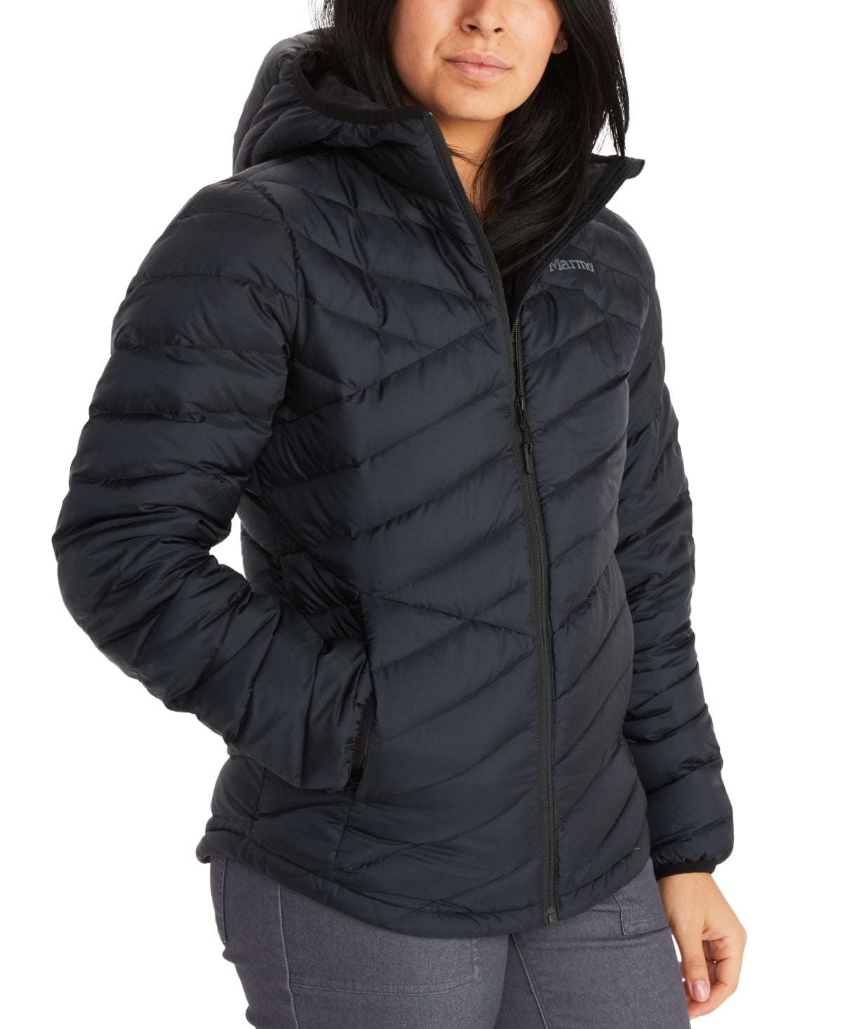 Jaqueta de plumas Highlander feminina Marmot preta tamanho X-S