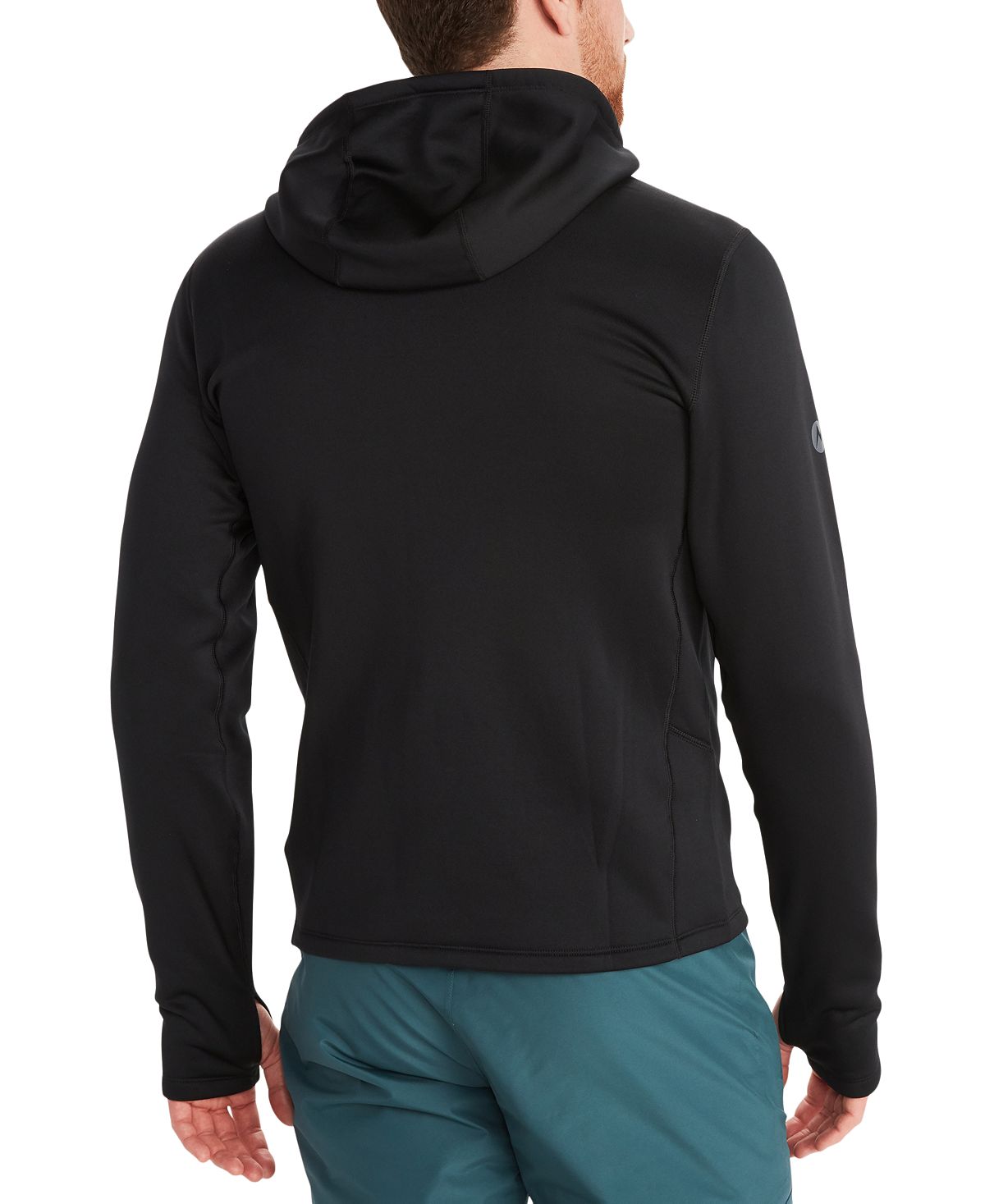 Moletom com capuz Marmot Olden Polartec com zíper masculino, preto, tamanho médio