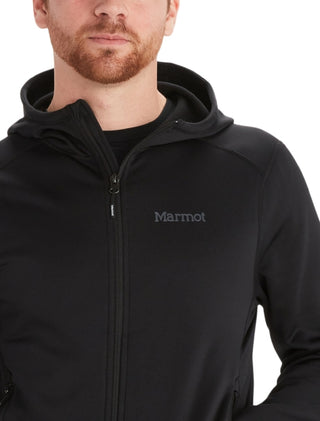 Moletom com capuz Marmot Olden Polartec com zíper masculino, preto, tamanho médio