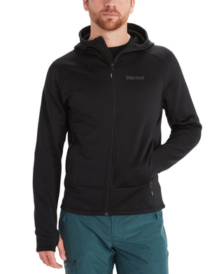 Moletom com capuz Marmot Olden Polartec com zíper masculino, preto, tamanho médio