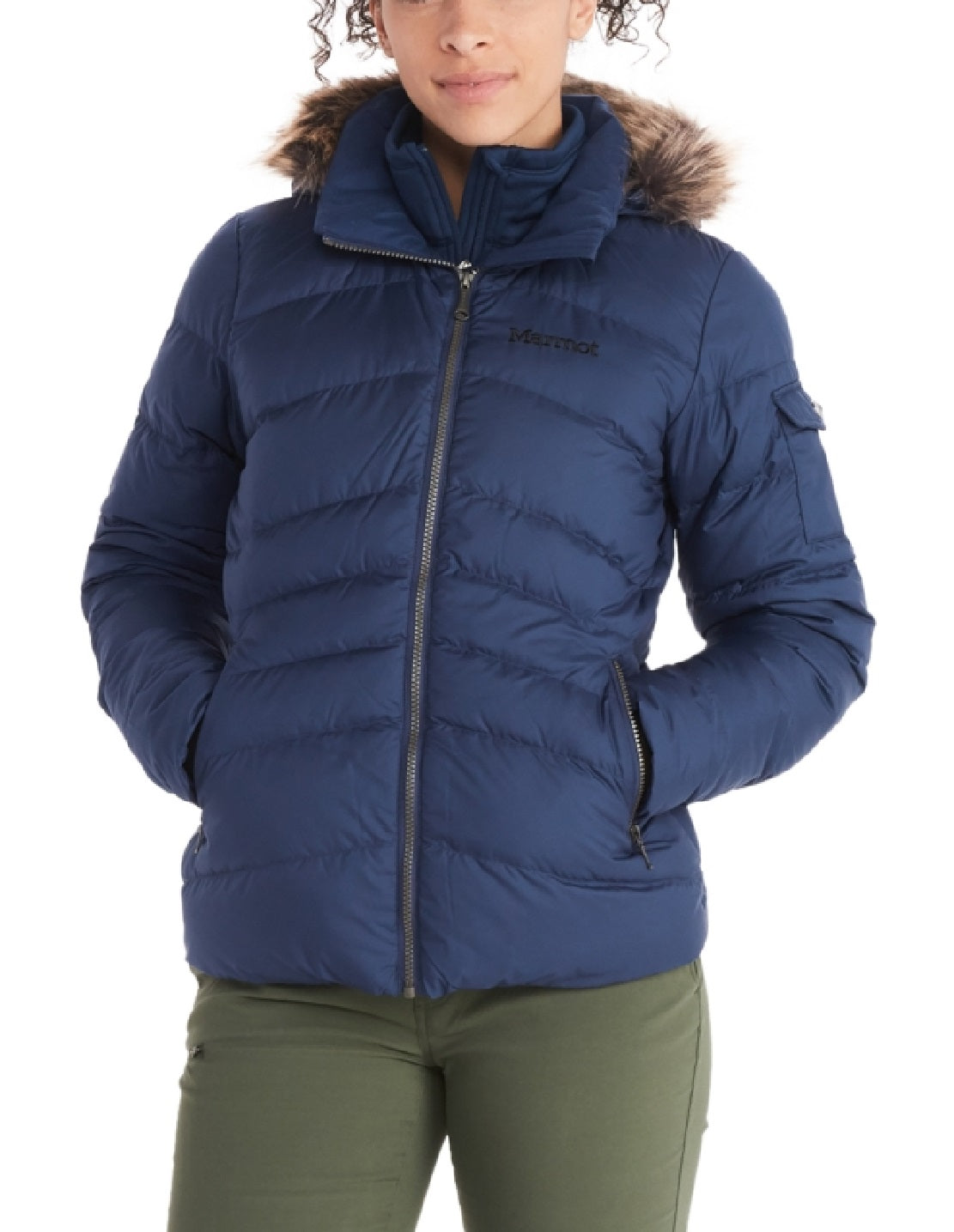 Jaqueta Marmot Ithaca Down Feminina Azul Tamanho Médio