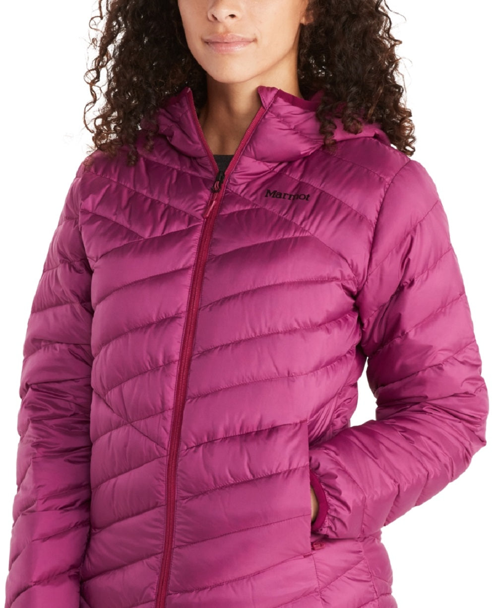 Jaqueta de plumas Highlander feminina Marmot rosa tamanho pequeno
