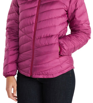Jaqueta de plumas Highlander feminina Marmot rosa tamanho extragrande