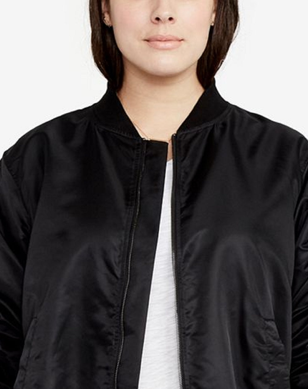 Jaqueta bomber feminina Rachel Roy Trendy Plus, preta, tamanho 3X