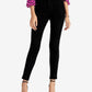 Calça jeans skinny feminina Rachel Roy com estampa animal e veludo, preta, tamanho 32