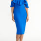 Vestido feminino Rachel Roy com decote em V e babados, azul, tamanho extrapequeno