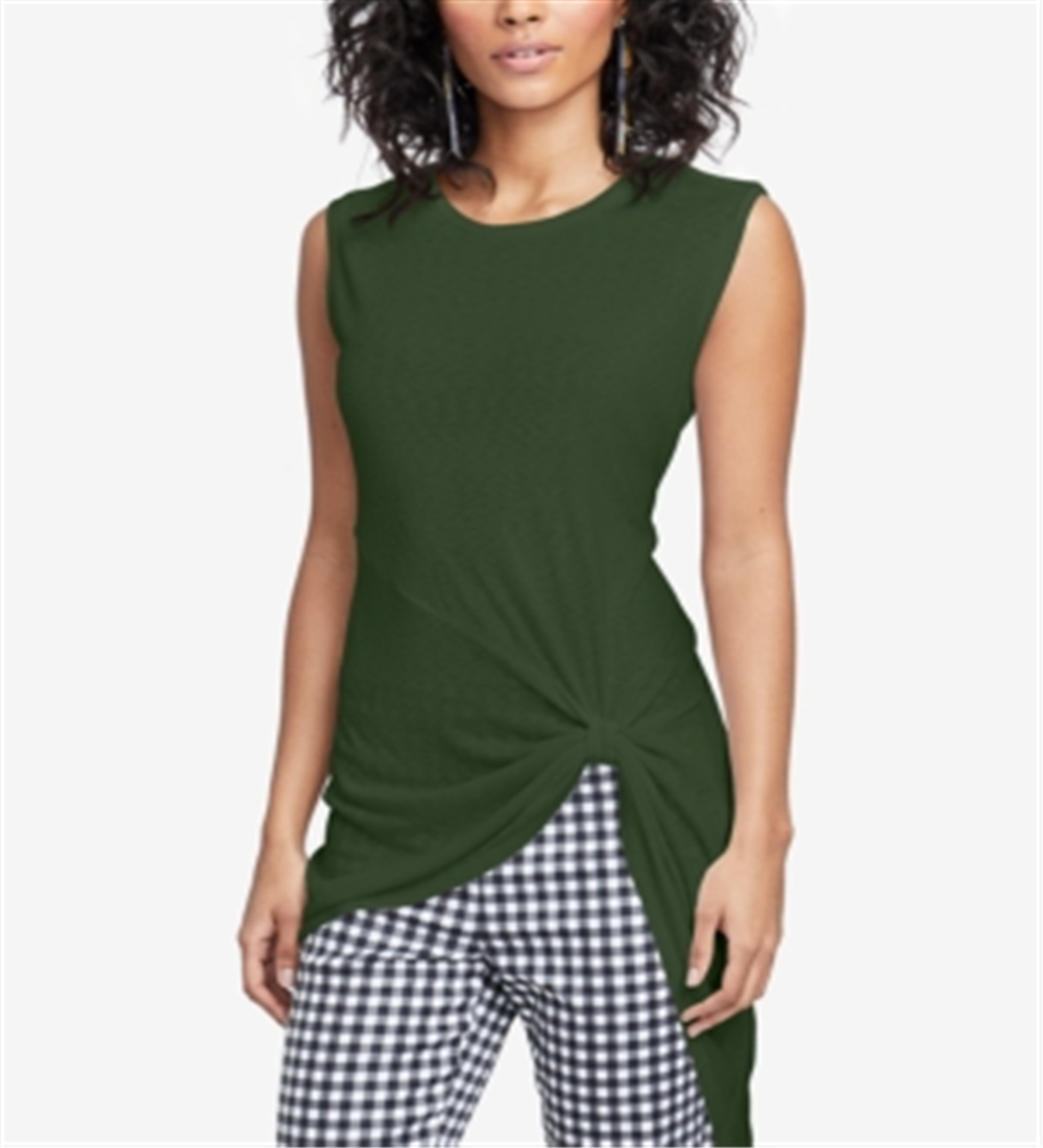 RACHEL Rachel Roy Feminino Twisted High Low Top Verde Tamanho Médio