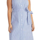 Vestido-camisa listrado Sabrina plus size Rachel Rachel Roy feminino, tamanho 22, azul, comprimento até o joelho