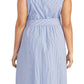 Vestido-camisa listrado Sabrina plus size Rachel Rachel Roy feminino, tamanho 22, azul, comprimento até o joelho