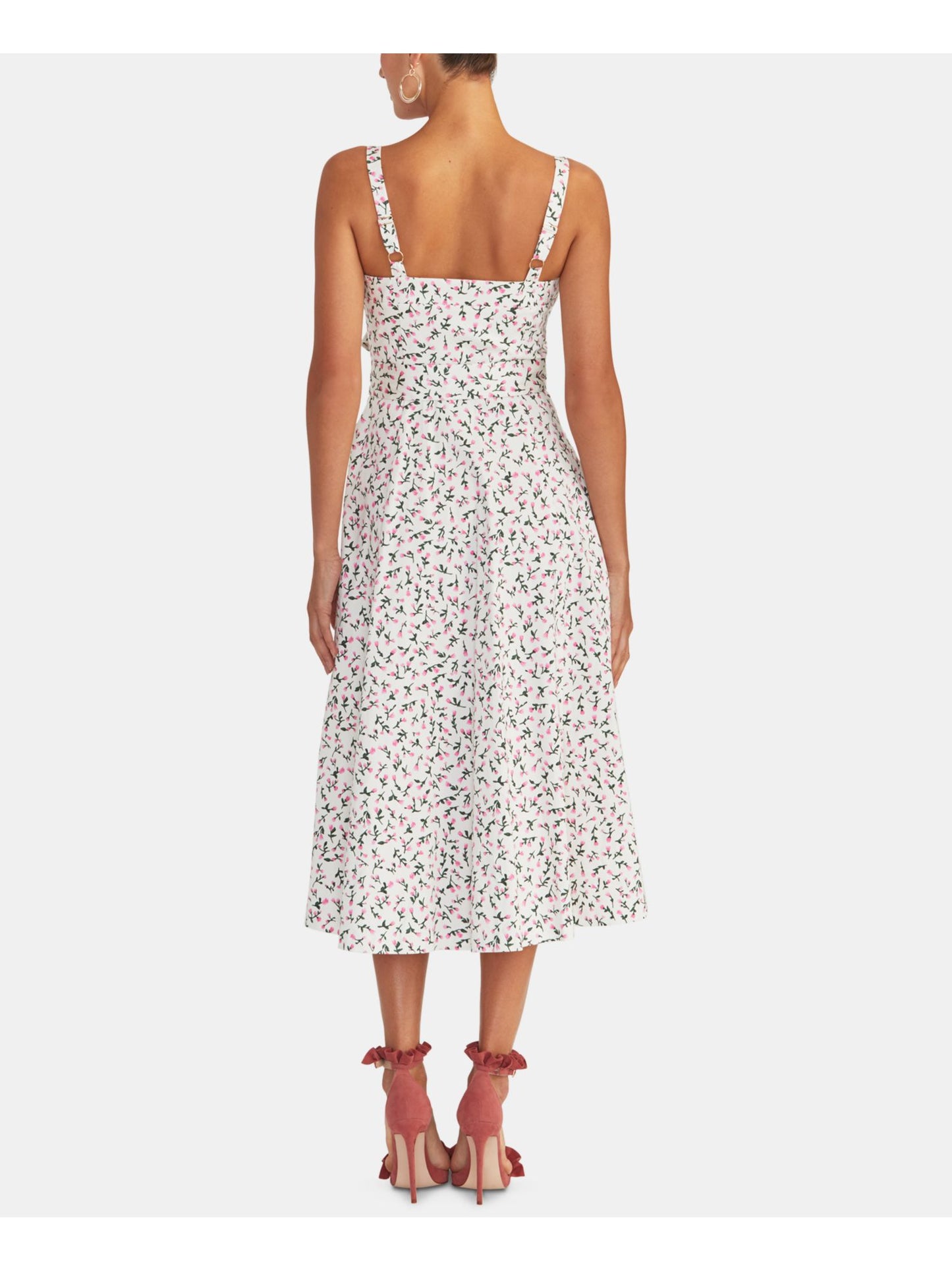 Vestido de verão feminino RACHEL Rachel Roy com estampa justa e evasê, branco, tamanho 8