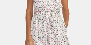 Vestido de verão feminino RACHEL Rachel Roy com estampa justa e evasê, branco, tamanho 8