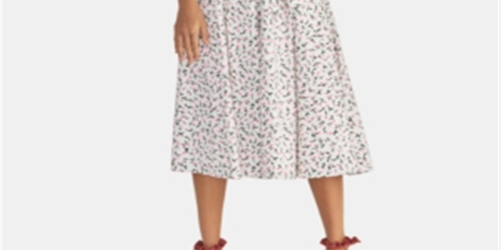 Vestido de verão feminino RACHEL Rachel Roy com estampa justa e evasê, branco, tamanho 8