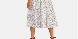 Vestido de verão feminino RACHEL Rachel Roy com estampa justa e evasê, branco, tamanho 8