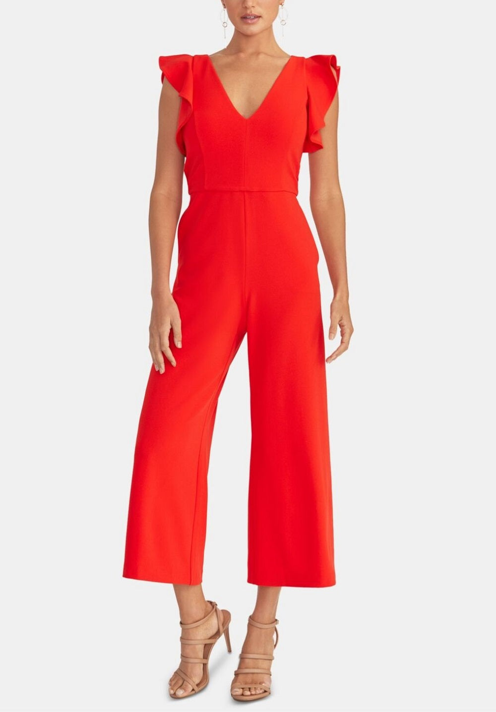 Macacão curto feminino Rachel Roy com decote em V e alças finas para festa, tamanho X-S
