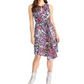 Vestido de coquetel feminino Rachel Roy Hani de cetim com estampa animal, preto, tamanho 0