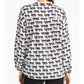Blusa feminina com estampa de leopardo e botões RACHEL Rachel Roy, preta, tamanho pequeno