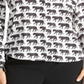 Blusa feminina com estampa de leopardo e botões RACHEL Rachel Roy, preta, tamanho pequeno