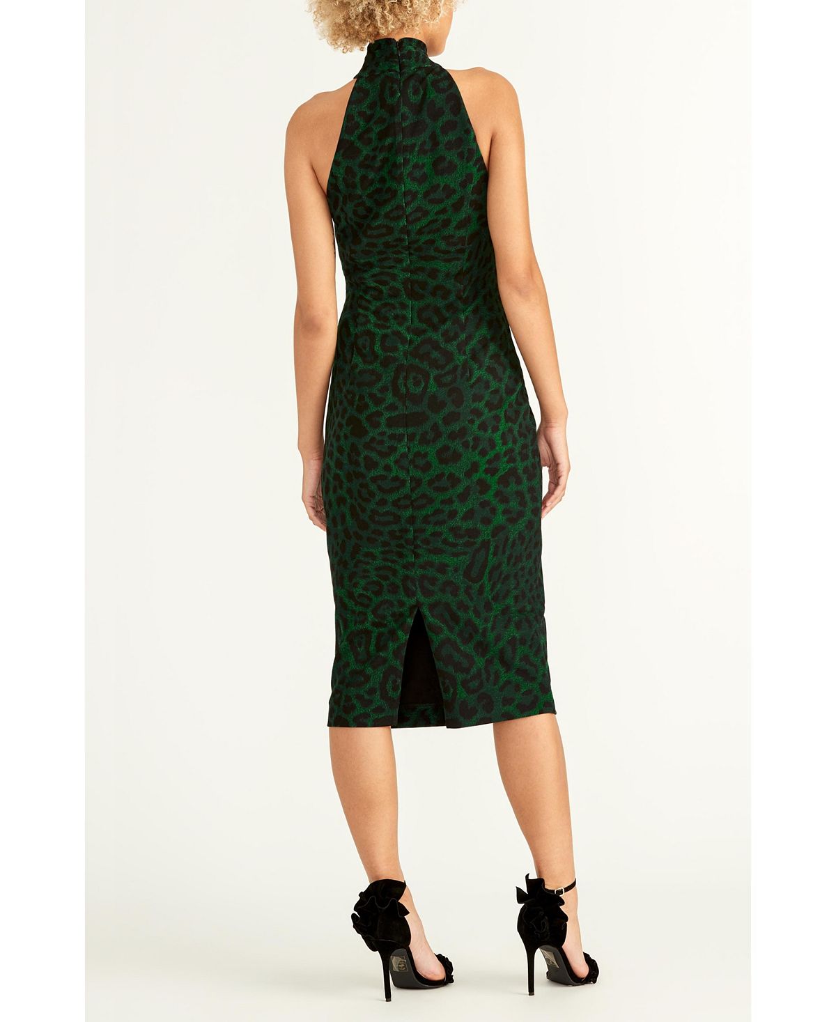 Vestido justo com estampa de onça Rachel Roy feminino, verde, tamanho extragrande