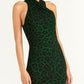Vestido justo com estampa de onça Rachel Roy feminino, verde, tamanho extragrande