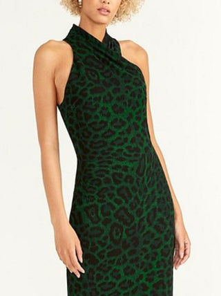 Vestido justo com estampa de onça Rachel Roy feminino, verde, tamanho extragrande