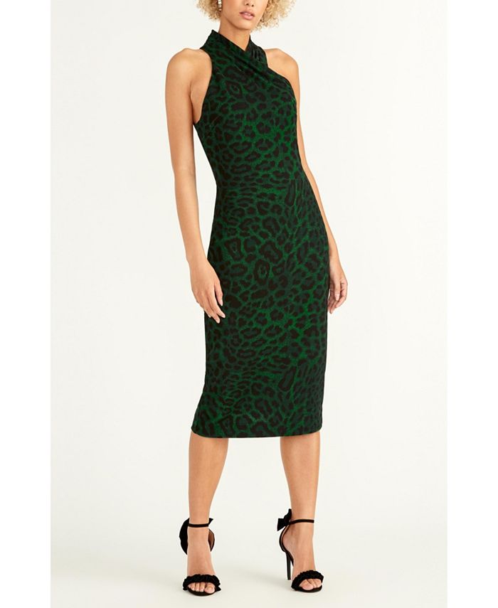 Vestido Halter Estampado Sem Mangas Feminino Rachel Roy Verde Tamanho XX-G