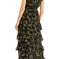 Vestido longo feminino Rachel Roy Issa com estampa texturizada, preto, tamanho 12