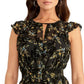 Vestido longo feminino Rachel Roy Issa com estampa texturizada, preto, tamanho 12