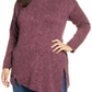 Suéter túnica com zíper feminino Rachel Roy, roxo, tamanho 3X