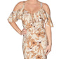 Vestido Marcella Off The Shoulder da Rachel Roy para mulheres, marrom, tamanho pequeno
