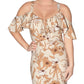 Vestido Marcella Off The Shoulder da Rachel Roy para mulheres, marrom, tamanho grande