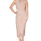 Vestido midi listrado sem mangas Rachel Roy feminino marrom tamanho pequeno