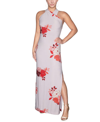 Vestido longo feminino cruzado com alças cruzadas Rachel Roy, roxo, tamanho XX-G