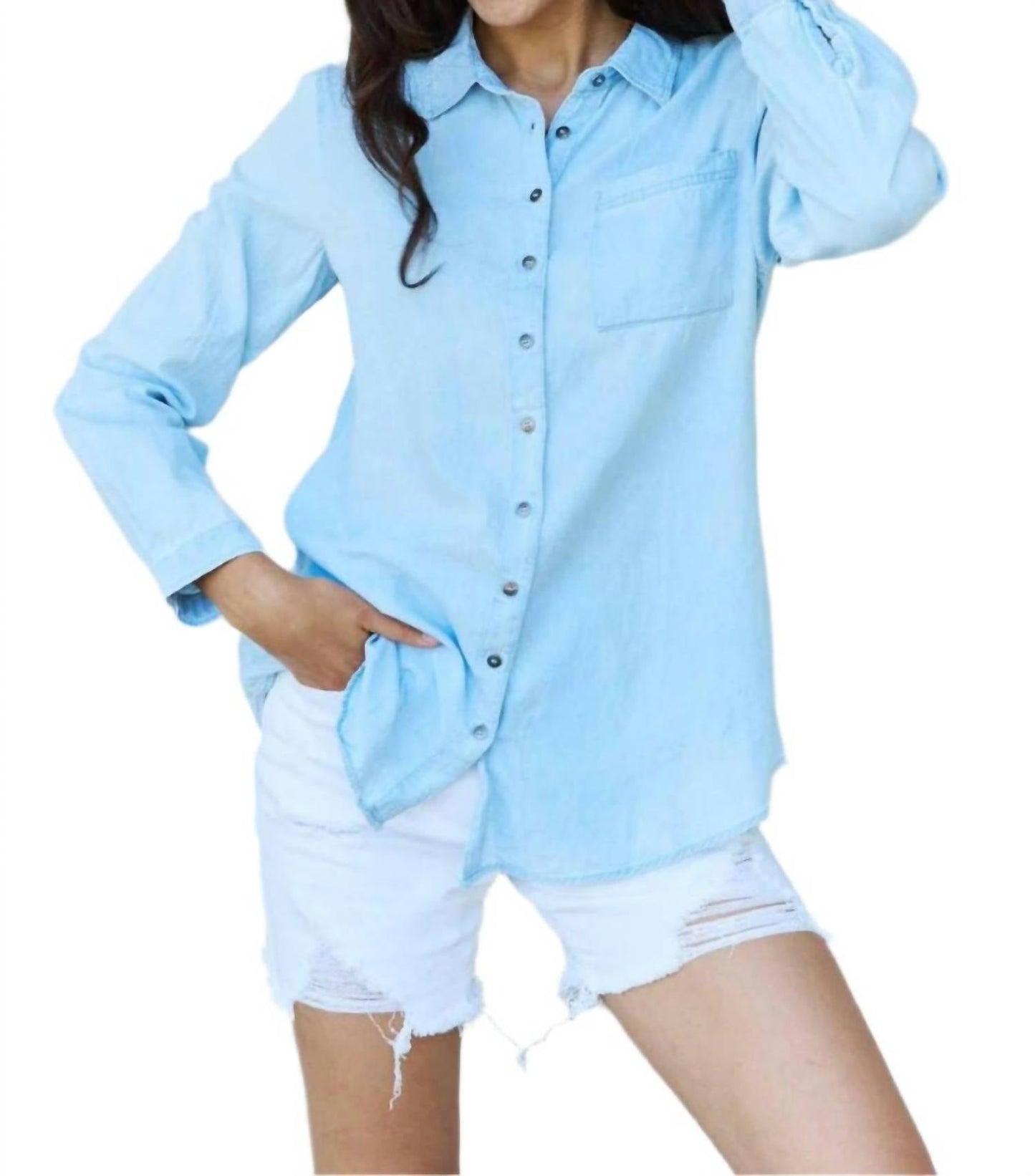 Doublju - Denim Button Down Shirt