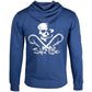 Moletom com capuz masculino Salt Life Skull and Hooks Azul Tamanho Grande
