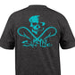 Camiseta masculina Salt Life com bolso e caveira e ganchos, cinza, tamanho médio